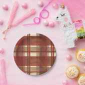 Madras Pset Herfst Red Papieren Bordje (Feest)