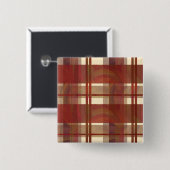 Madras Pset Herfst Red Vierkante Button 5,1 Cm (Voorkant /achterkant)