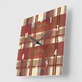 Madras Pset Herfst Red Vierkante Klok (Hoek)