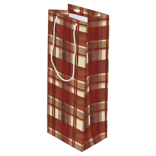 Madras Pset Herfst Red Wijn Cadeautas (Voorkant Gekanteld)
