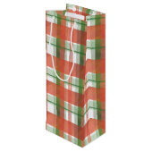 Madras Pset Kerstmis Wijn Cadeautas (Achterkant Gekanteld)