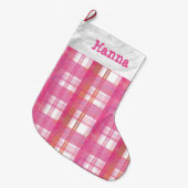 Madras Pset Pink Grote Kerstsok (Voorkant (Hangend))