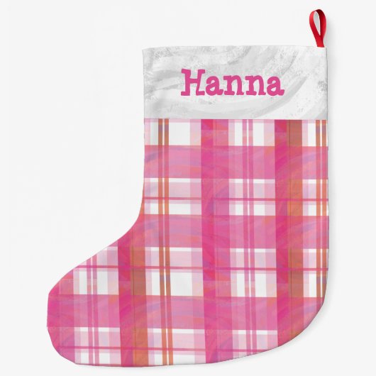 Madras Pset Pink Grote Kerstsok (Achterkant)