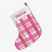 Madras Pset Pink Grote Kerstsok (Achterkant (Hangend))