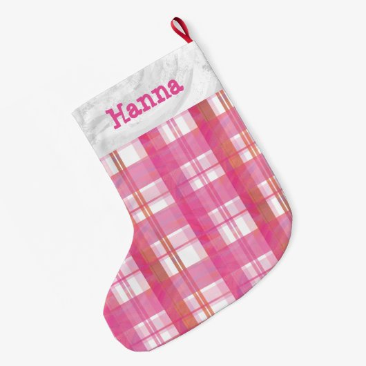 Madras Pset Pink Grote Kerstsok (Achterkant (Hangend))