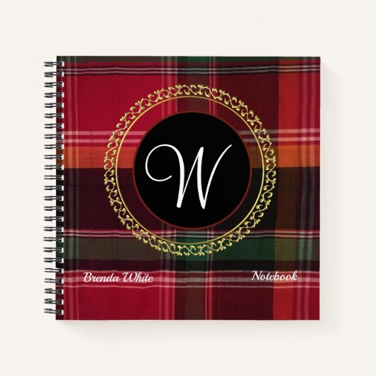 Madras Pset USVI Caribische monogram, aangepast Notitieboek (Voorkant)