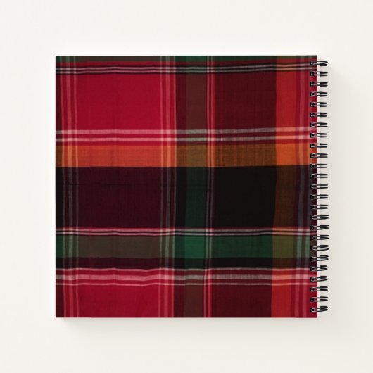 Madras Pset USVI Caribische monogram, aangepast Notitieboek (Achterkant)