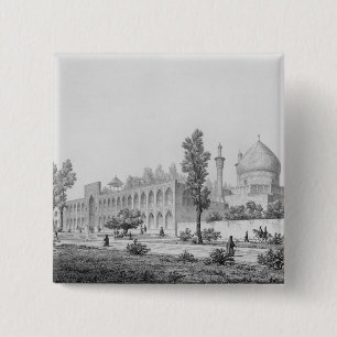 Madrasa-yi Masjid-i Shah Sultan Hussein, in Isfaha Vierkante Button 5,1 Cm