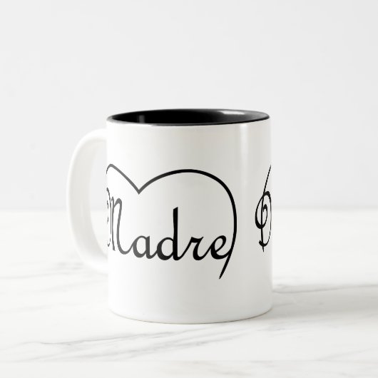 Madre Italiaans moederhart Tweekleurige Koffiemok (Voorkant links)