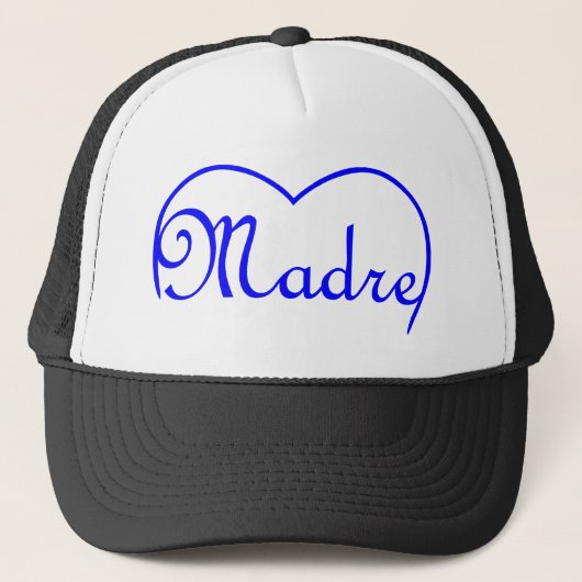 Madre Italy Moeder hart Blauw Trucker Pet (Voorkant)