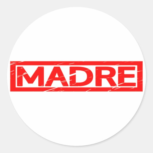 Madre Stamp Ronde Sticker (Voorkant)