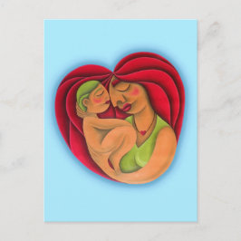 Madre y su hijo pintura óleo arte. Mam. Briefkaart