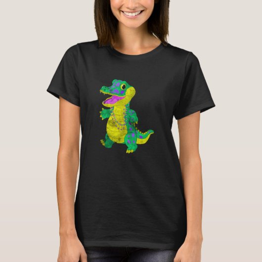 Madri Gras Alligator Carnival Festival Costume Mat T-shirt (Voorkant)