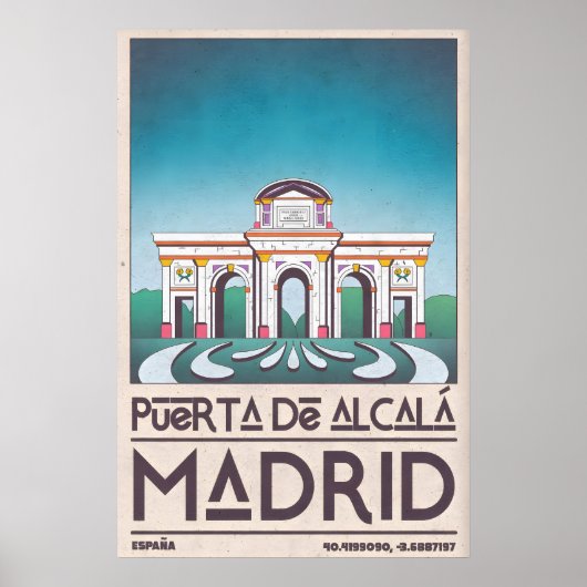 Madrid Architectuur Poster Puerta de Alcalá (Voorkant)