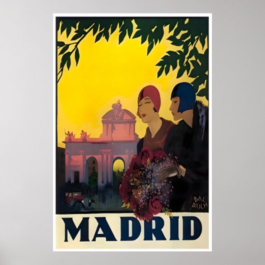 Madrid Art Baldrich Print Spanje Reisposter (Voorkant)