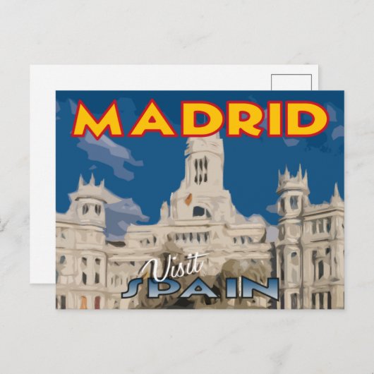 Madrid, Bezoek... Spanje, briefkaart (Voorkant / Achterkant)
