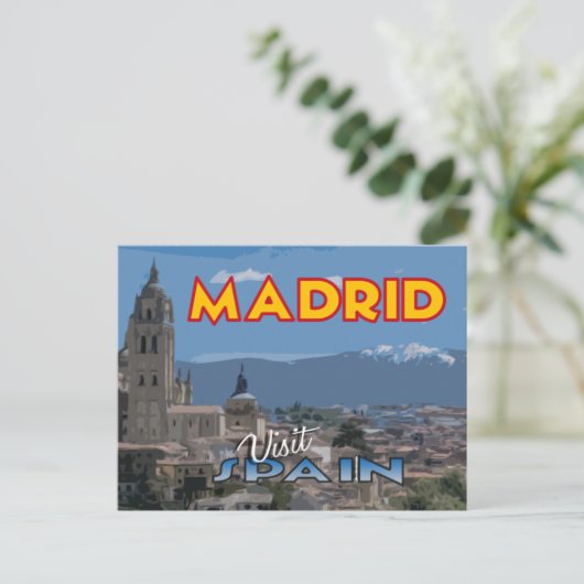 Madrid, Bezoek... Spanje, briefkaart (Staand voorkant)