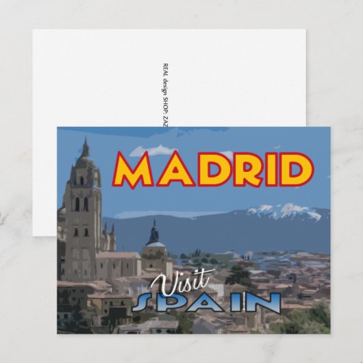 Madrid, Bezoek... Spanje, briefkaart (Voorkant / Achterkant)