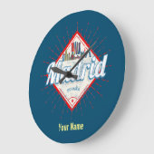 Madrid Capital Spain Retro Skyline  Grote Klok (Hoek)