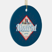 Madrid Capital Spain Retro Skyline Keramisch Ornament (Rechts)