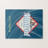 Madrid Capital Spain Retro Skyline Legpuzzel (Horizontaal)