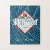 Madrid Capital Spain Retro Skyline  Legpuzzel (Verticaal)