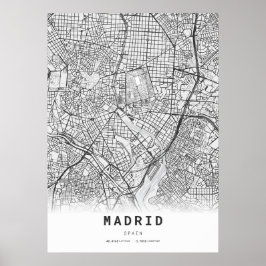 Madrid Cartografie Stadskaart Poster