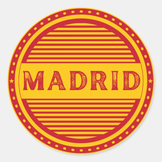 Madrid City Pride Embleem – Spaanse identiteit Ronde Sticker (Voorkant)
