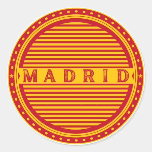 Madrid City Pride Emblem – Spanish Identity Ronde Sticker (Voorkant)