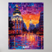 Madrid City Skyline Poster – Iconische Spaanse kun (Voorkant)
