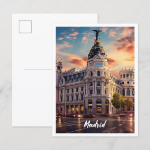 Madrid City Spanje Kunst reizen beroemde plek Briefkaart