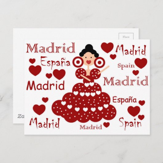Madrid España muñeca flamenca Briefkaart (Voorkant / Achterkant)