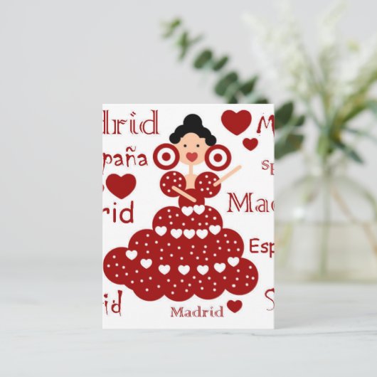 Madrid España muñeca flamenca Briefkaart (Staand voorkant)