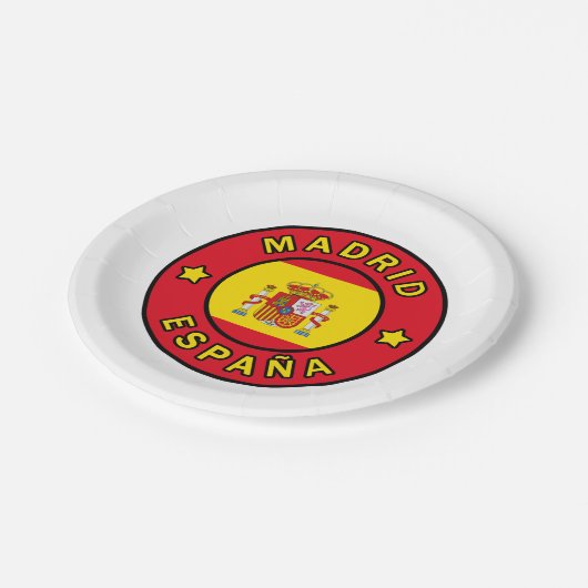 Madrid España Papieren Bordje (Gekanteld)