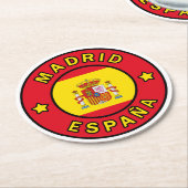 Madrid España Ronde Kartonnen Onderzetter (Gebogen)