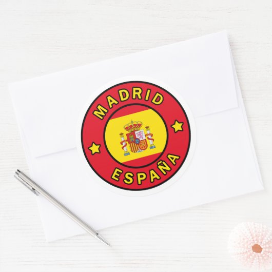 Madrid España Ronde Sticker (Envelop)