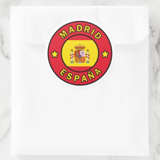 Madrid España Ronde Sticker (Tas)