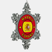 Madrid España Tin Sneeuwvlok Ornament (Links)