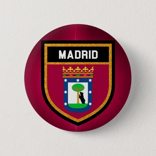 Madrid Flag Ronde Button 5,7 Cm (Voorkant)