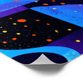 Madrid Geometrische nacht - levendige stedelijke s Poster (Hoek)