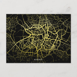 Madrid Gold Style Art Map Briefkaart