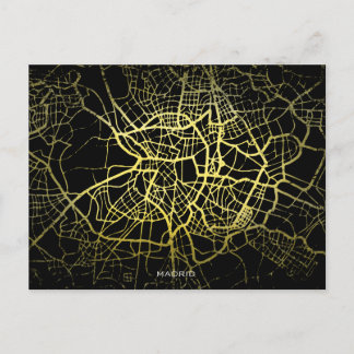 Madrid Gold Style Art Map Briefkaart