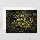 Madrid Gold Style Art Map Briefkaart (Voorkant / Achterkant)
