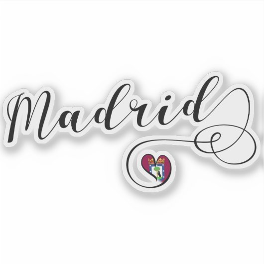 Madrid Hart Vlag Sticker (Voorkant)