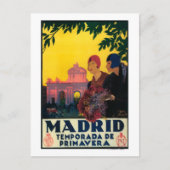 Madrid in het Springtime-Poster voor reispromotie Briefkaart (Voorkant)