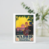 Madrid in het Springtime-Poster voor reispromotie Briefkaart (Staand voorkant)