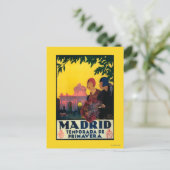 Madrid in het Springtime-Poster voor reispromotie Briefkaart (Staand voorkant)