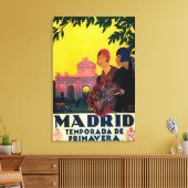 Madrid in het Springtime-Poster voor reispromotie Canvas Afdruk (Insitu (Woonkamer))