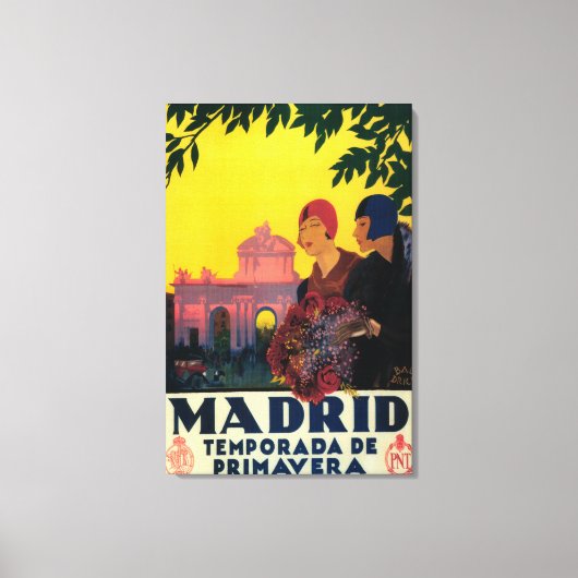 Madrid in het Springtime-Poster voor reispromotie Canvas Afdruk (Voorkant)