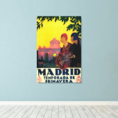 Madrid in het Springtime-Poster voor reispromotie Canvas Afdruk (Insitu (Houten vloer))